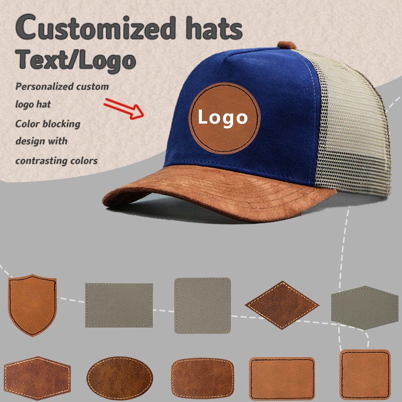Baseball Cap Structured - Label Kulit Logo Kustom Topi Bisbol