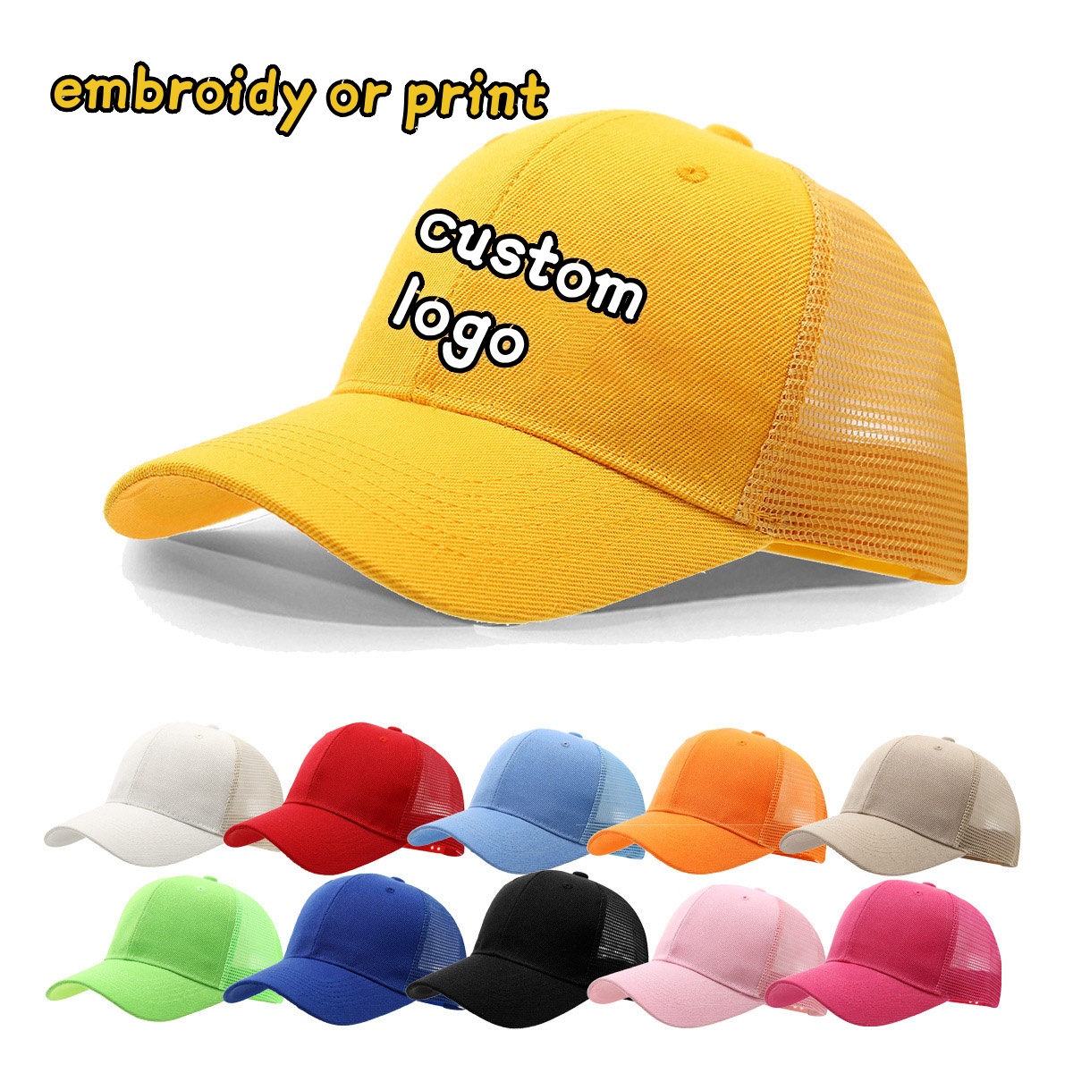 Trucker Cap Mesh - Topi Trucker Jaring Musim Panas Warna