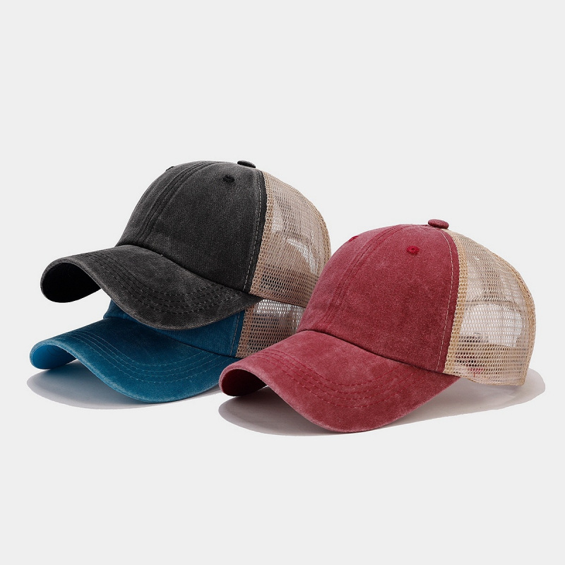 Trucker Cap Mesh - Topi Trucker Denim Vintage dengan Jaring