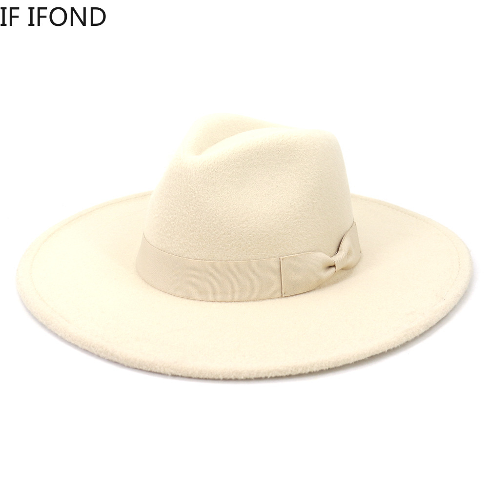 Fedora Hat Wool - Topi Wanita Pinggiran Lebar Besar 2021