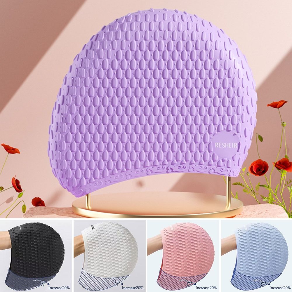 Swim Hat Silicone - Topi renang musim panas elastis topi