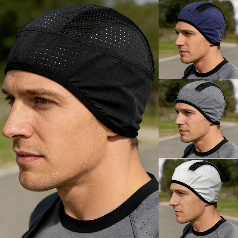Skull Cap Helmet Liner - Topi Lari Olahraga Cepat Kering Berbahan