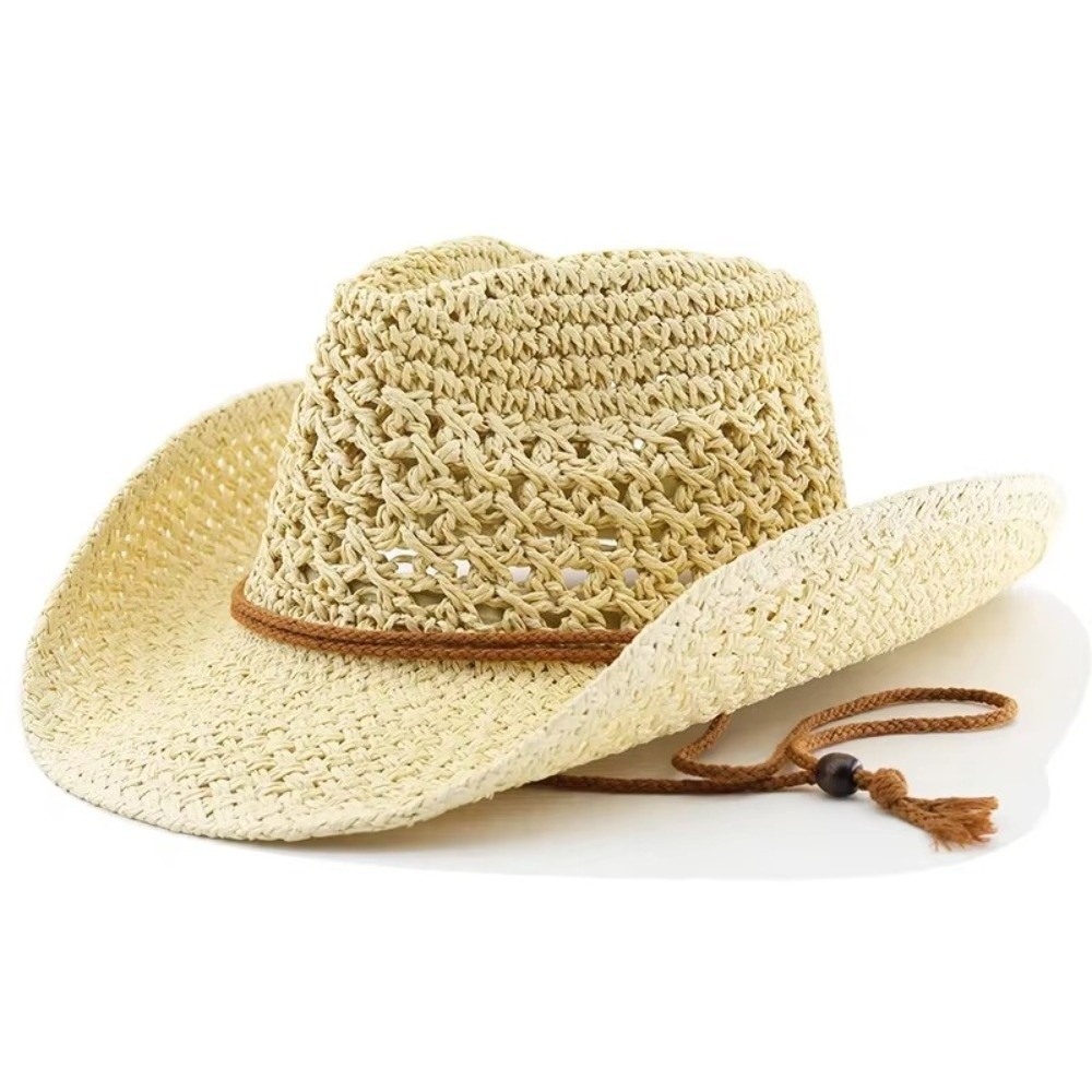 Cowboy Hat Straw - Topi Jerami Pelindung Matahari Lebar Bergaya