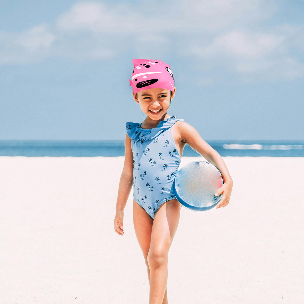 Swim Hat Silicone - 2 Buah Topi Renang Silikon Motif