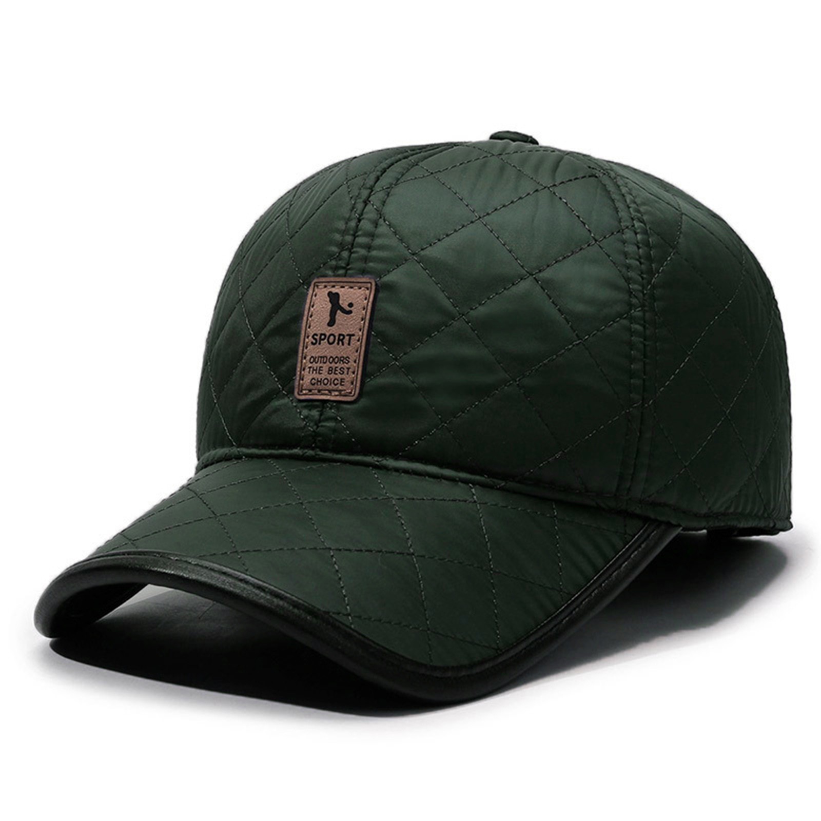 Winter Trapper Hat - Topi Bisbol PU Pria Musim Dingin