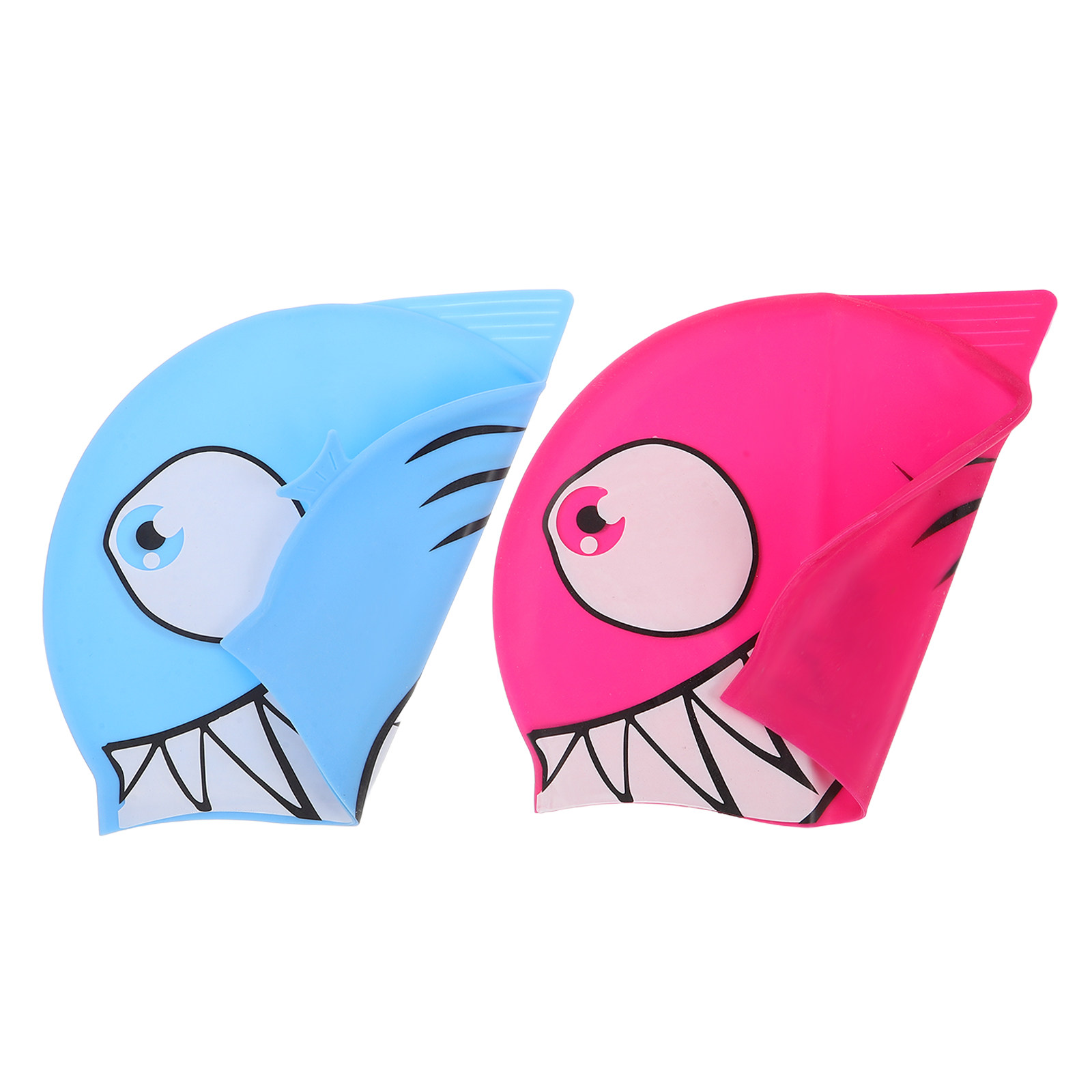 Swim Hat Silicone - 2Pcs Topi Renang Silikon Desain Ikan