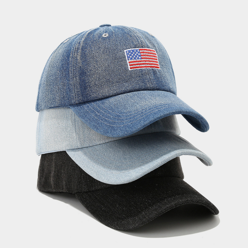 Dad Hat Cotton - Topi Baseball Denim Vintage dengan Bordir