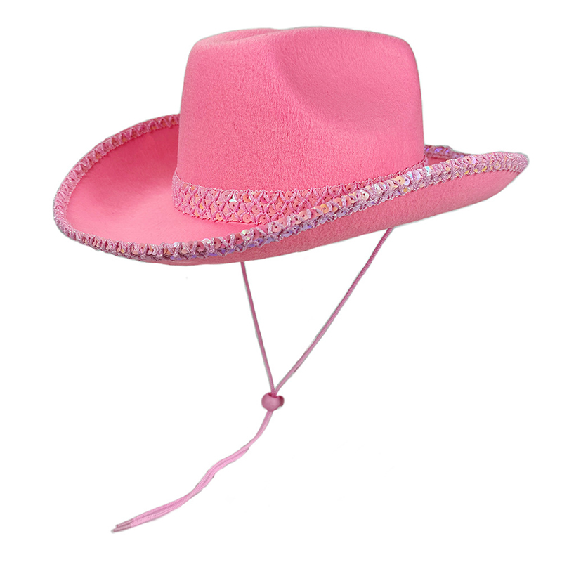 Sun Hat Wide Brim - Topi Cowgirl Payet Pria Wanita Topi