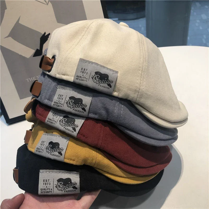 Newsboy Cap Ivy - Topi katun Peaky untuk pria, topi
