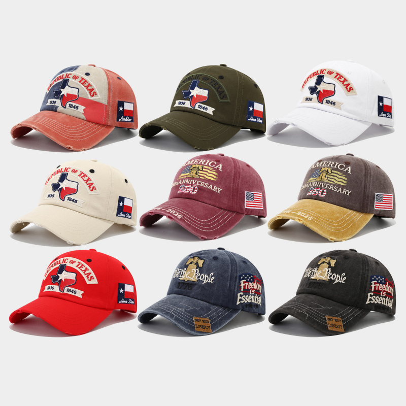 Dad Hat Cotton - Topi Baseball Republik Texas 1836-1845 Bordir