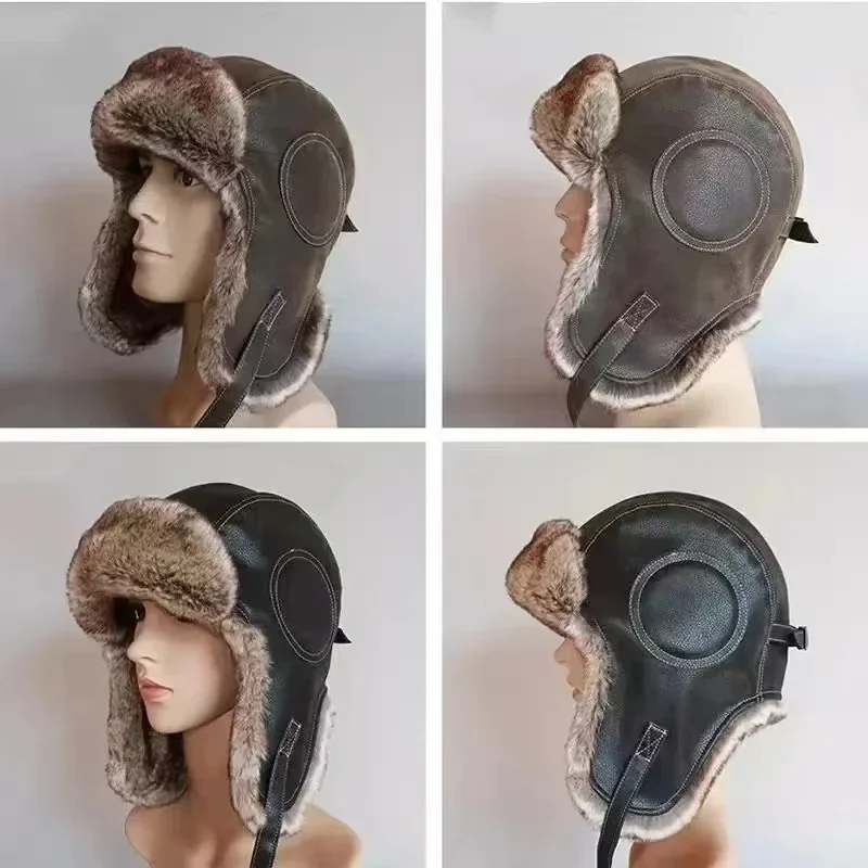 Trapper Hat Ear Flap - Topi Kulit SnowWint dengan Penutup Telinga,