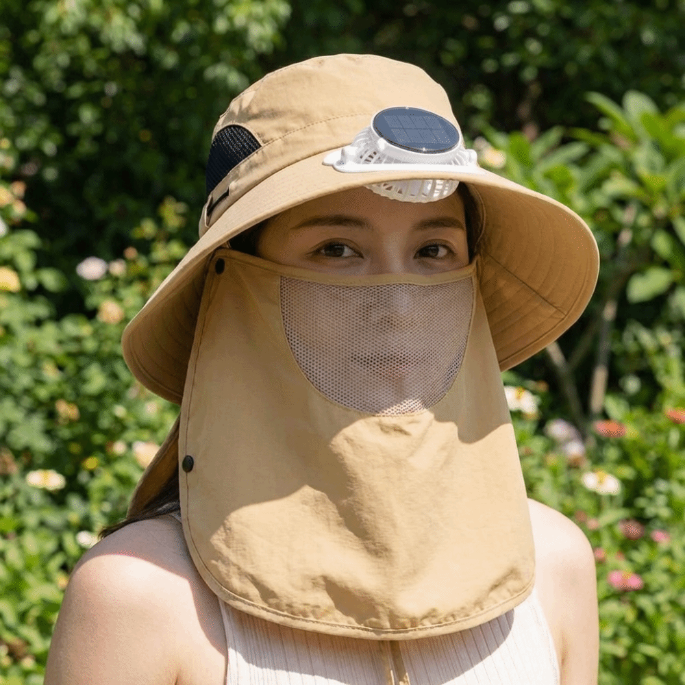 Sun Hat Wide Brim - Topi Kipas Tenaga Surya Portabel yang