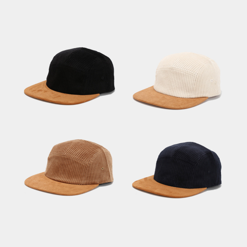 Corduroy Cap 5 Panel - Topi Retro Corduroy 5 Panel dengan