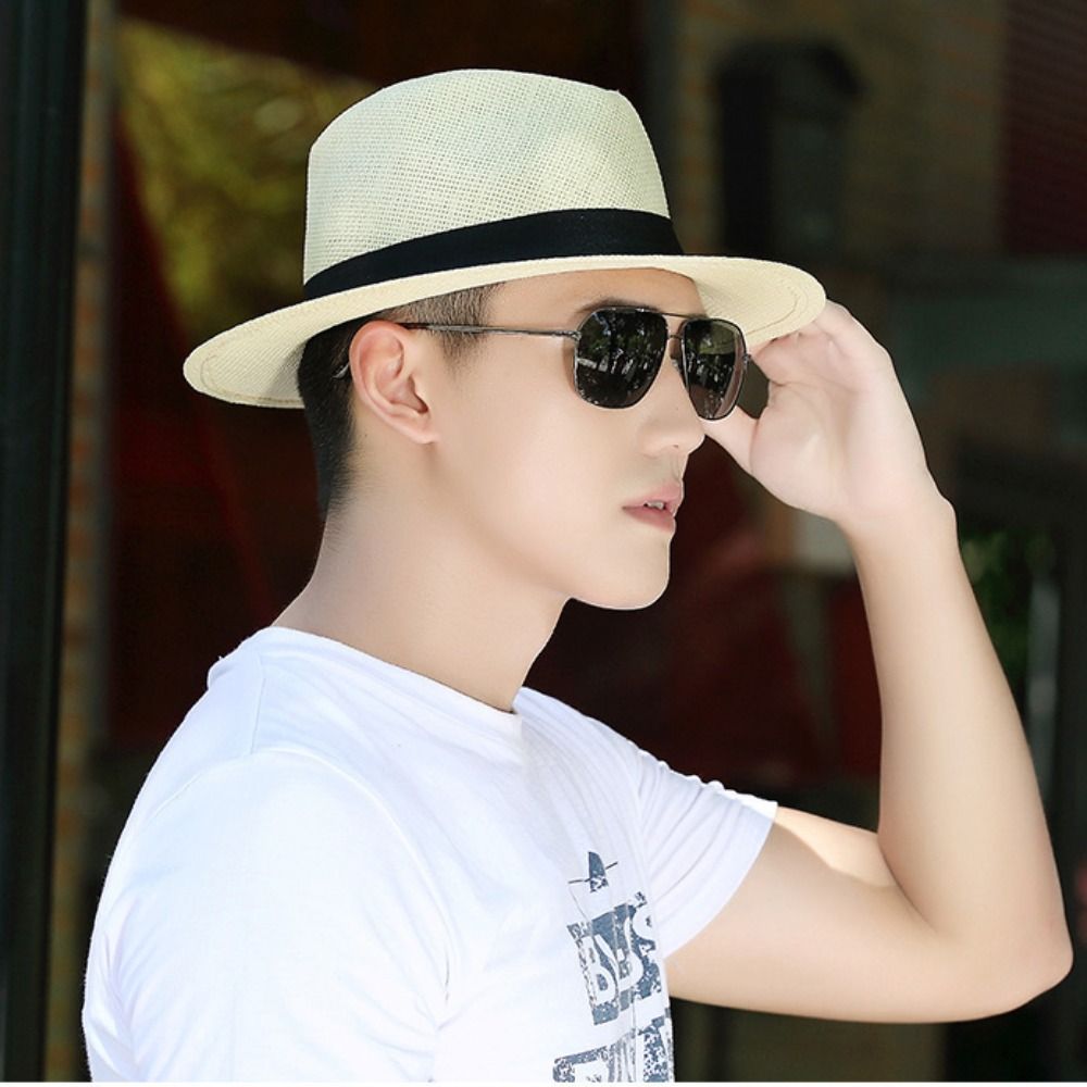 Cowboy Hat Straw - Topi Jerami Pria Vintage Keren, Pelindung