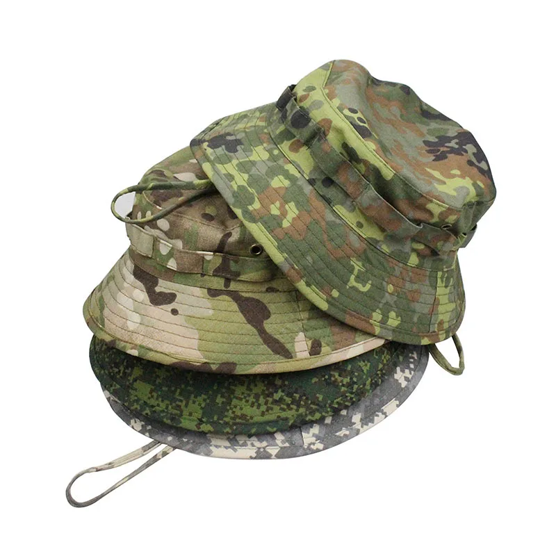 Boonie Hat Tactical - Topi Boonie kamuflase untuk pria, topi