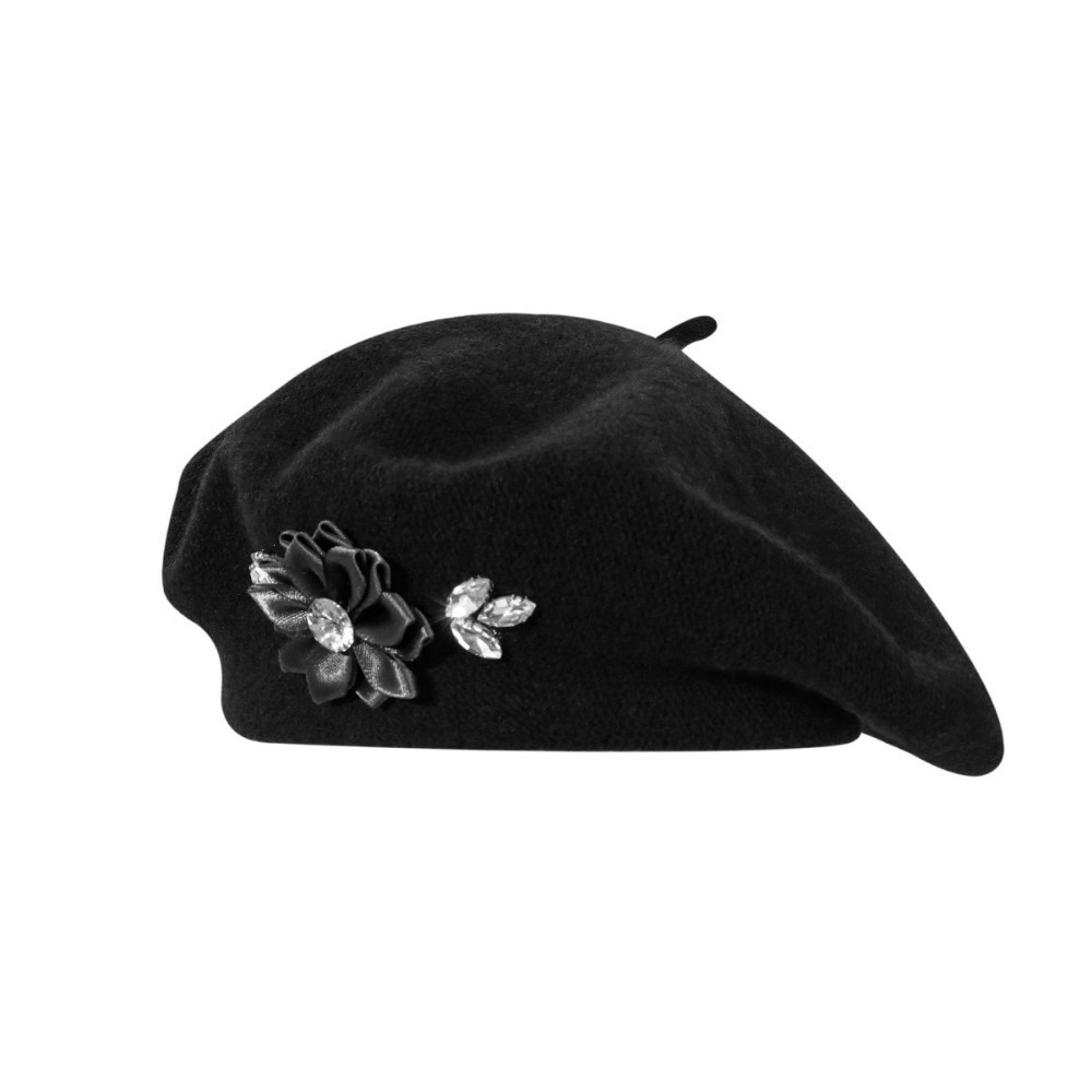 Beret French Wool - Topi Baret Wol Warna Solid Dekorasi