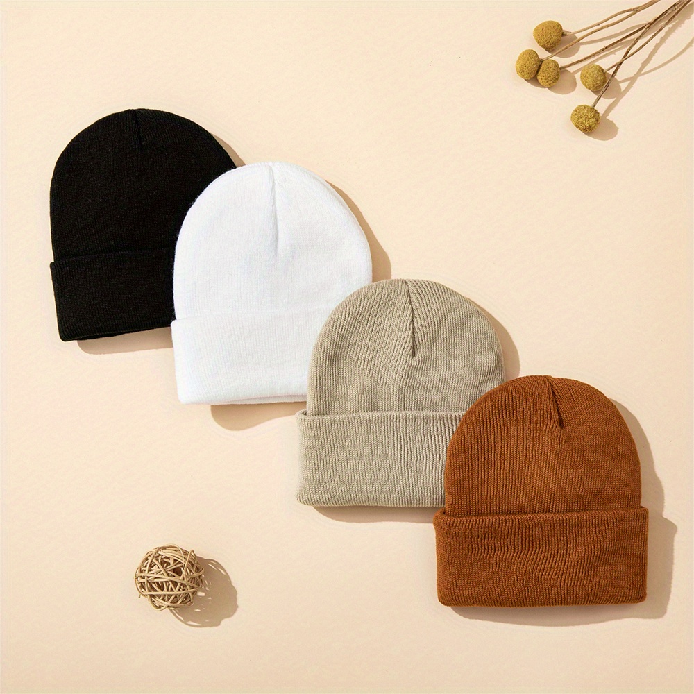 Beanie Cuffed Knit - 4 Buah Topi Bayi Beanie Manset