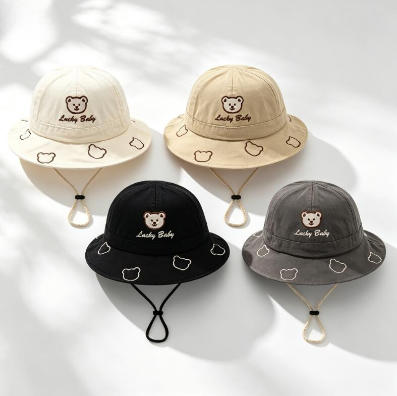 Topi Ember Bayi Beruang Kartun - Bucket Hat Cotton ulasan dan harga