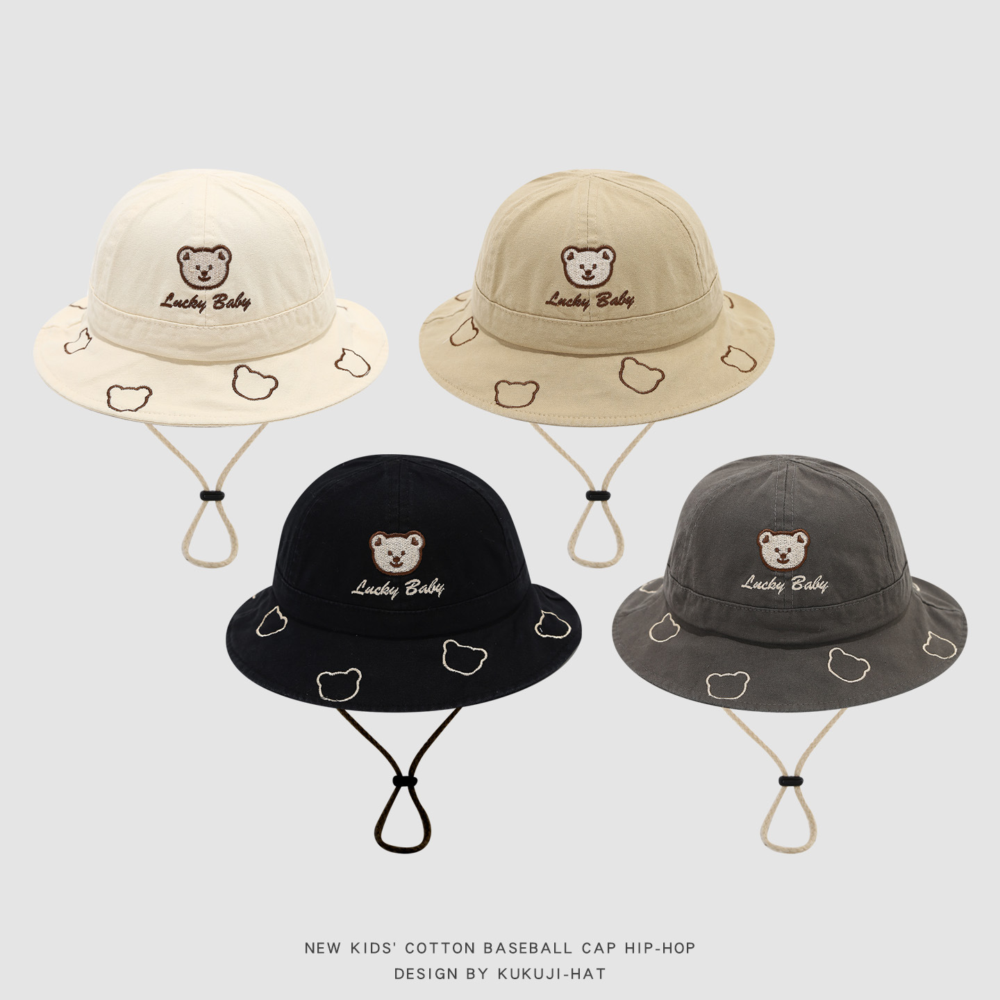 Topi Ember Bayi Beruang Kartun - Bucket Hat Cotton ulasan dan harga