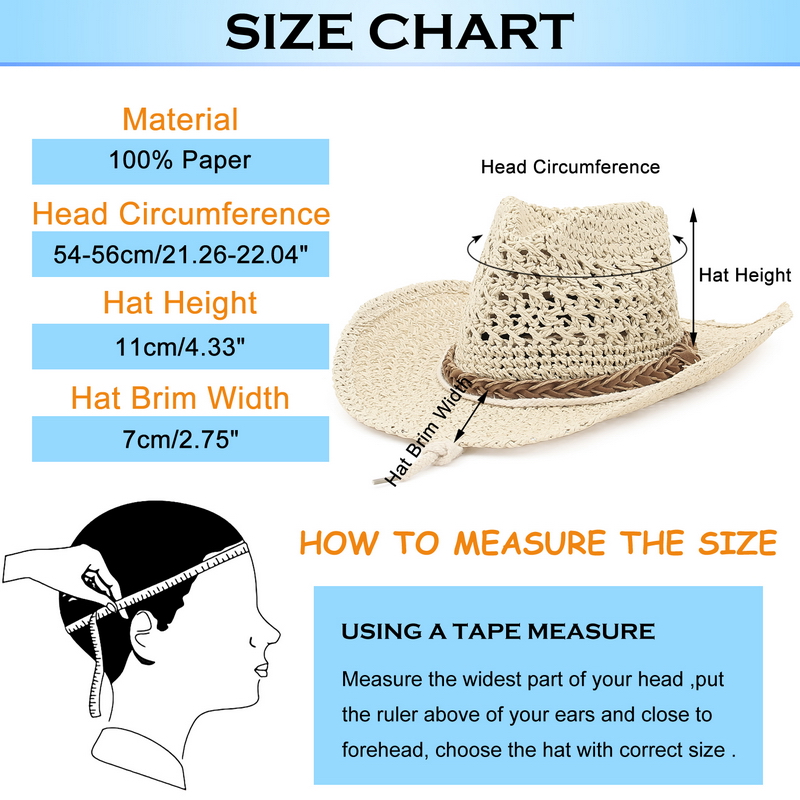 GEMVIE Topi Koboi Musim Panas  - Cowboy Hat Straw ulasan dan harga
