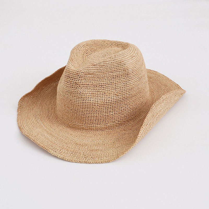 Topi jerami rafia alami untuk  - Cowboy Hat Straw ulasan dan harga