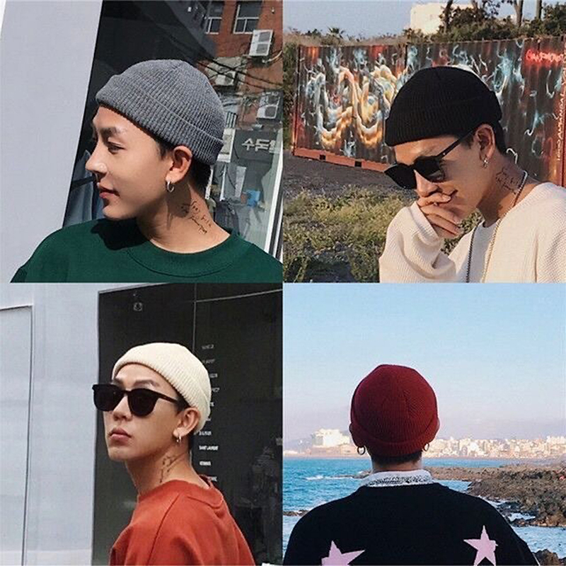 Topi kupluk wol uniseks, topi  - Beanie Cuffed Knit ulasan dan harga