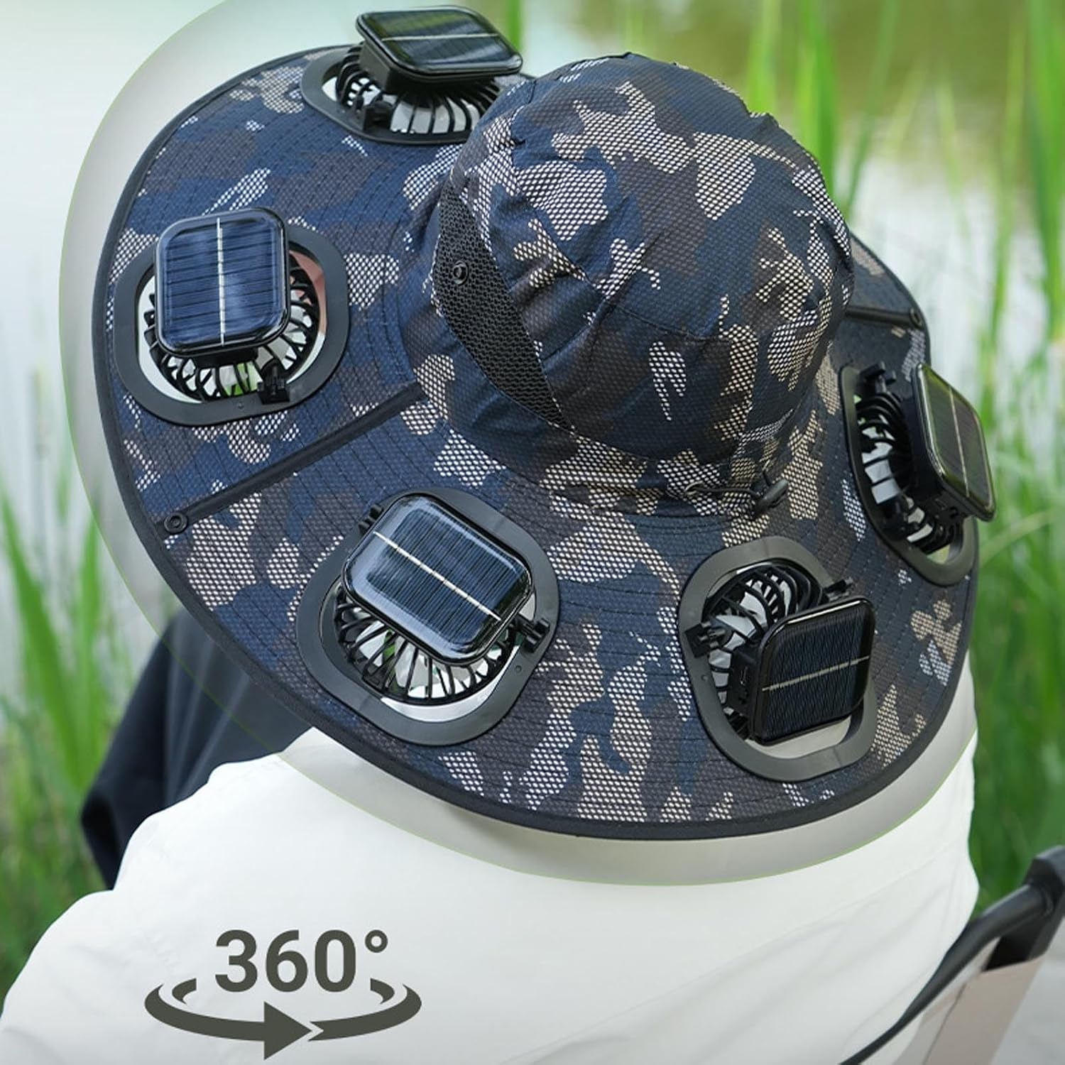 Topi Kipas Tenaga Surya Hot 6  - Sun Hat Wide Brim ulasan dan harga