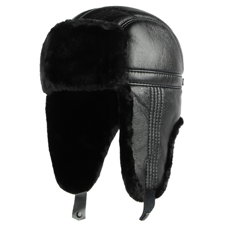HT4002 Baru Kulit PU Topi Rusi - Winter Trapper Hat ulasan dan harga