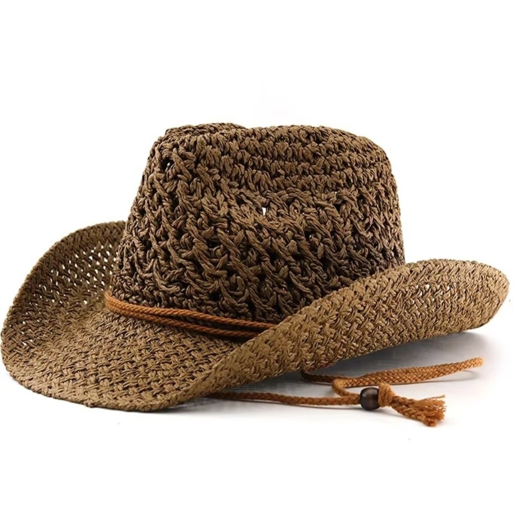 Topi Jerami Pelindung Matahari - Cowboy Hat Straw ulasan dan harga