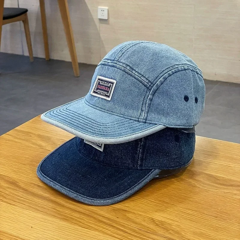 Topi Baseball Denim Flat Brim  - Corduroy Cap 5 Panel ulasan dan harga