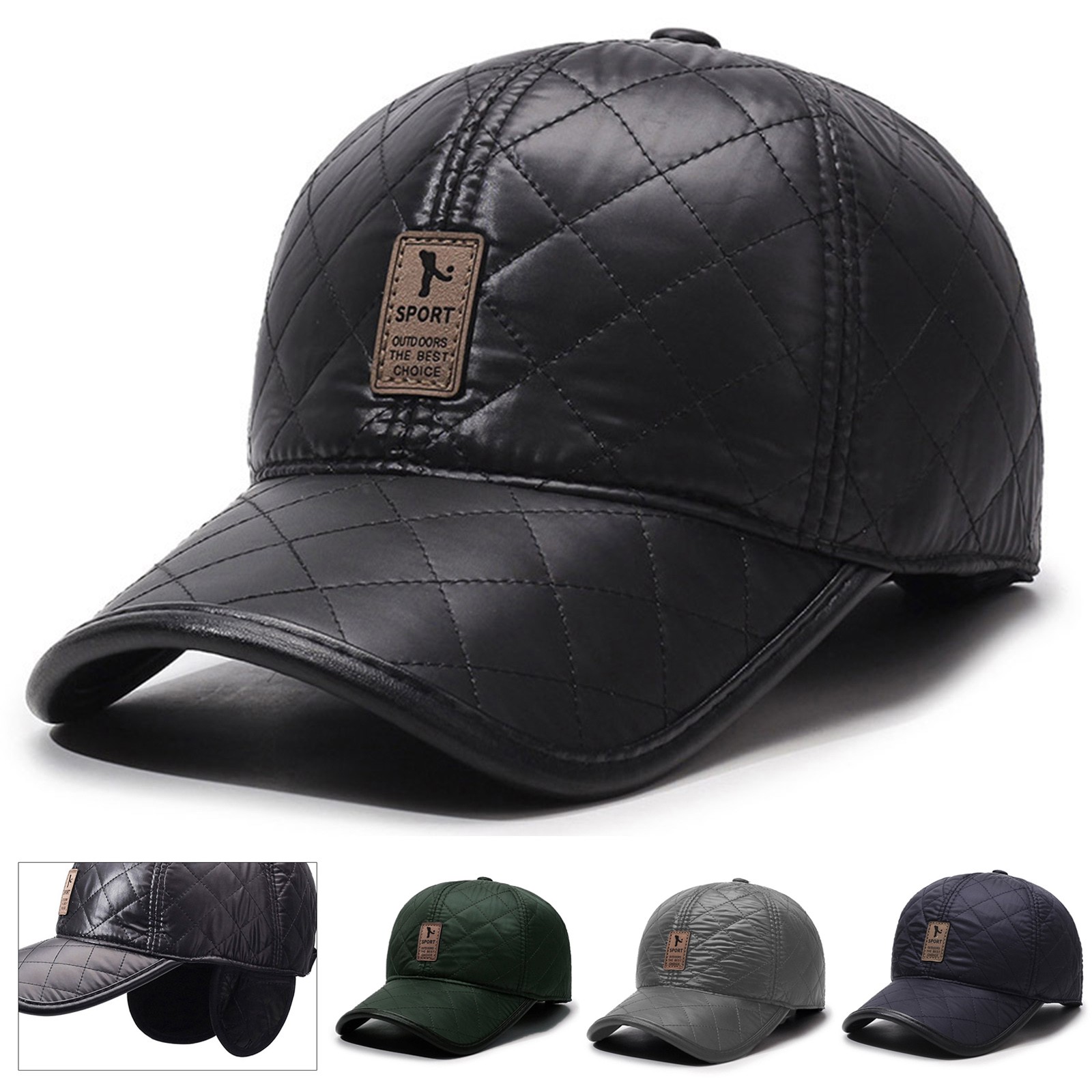 Topi Bisbol PU Pria Musim Ding - Winter Trapper Hat ulasan dan harga