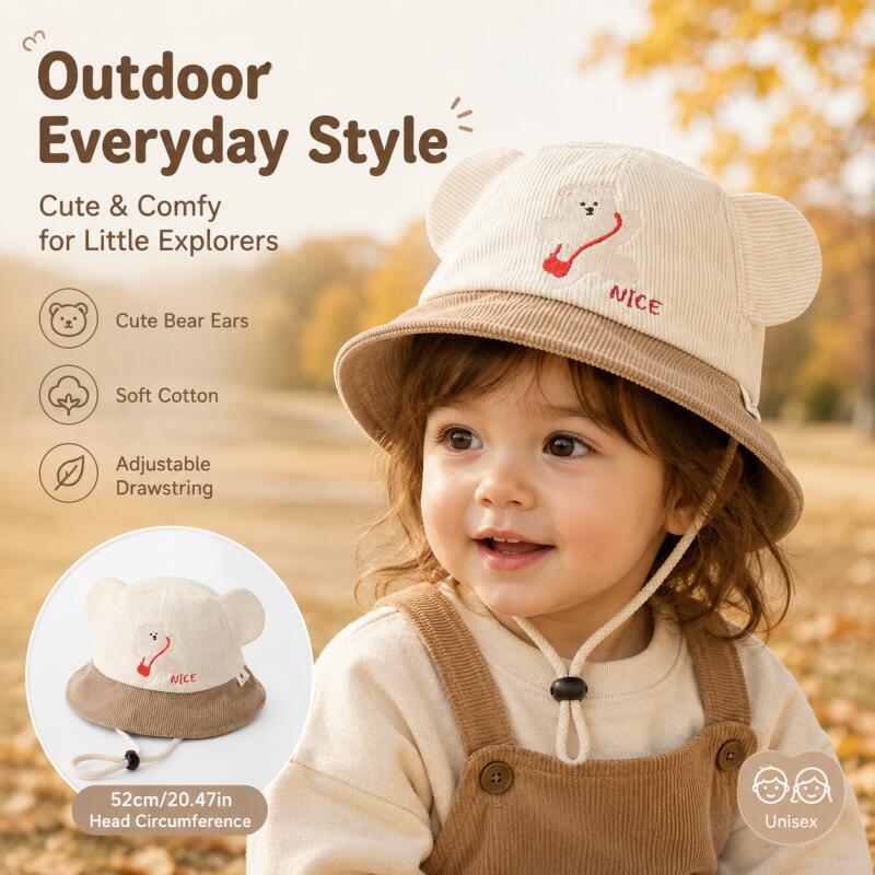 Topi Ember Telinga Beruang Ana - Bucket Hat Cotton ulasan dan harga