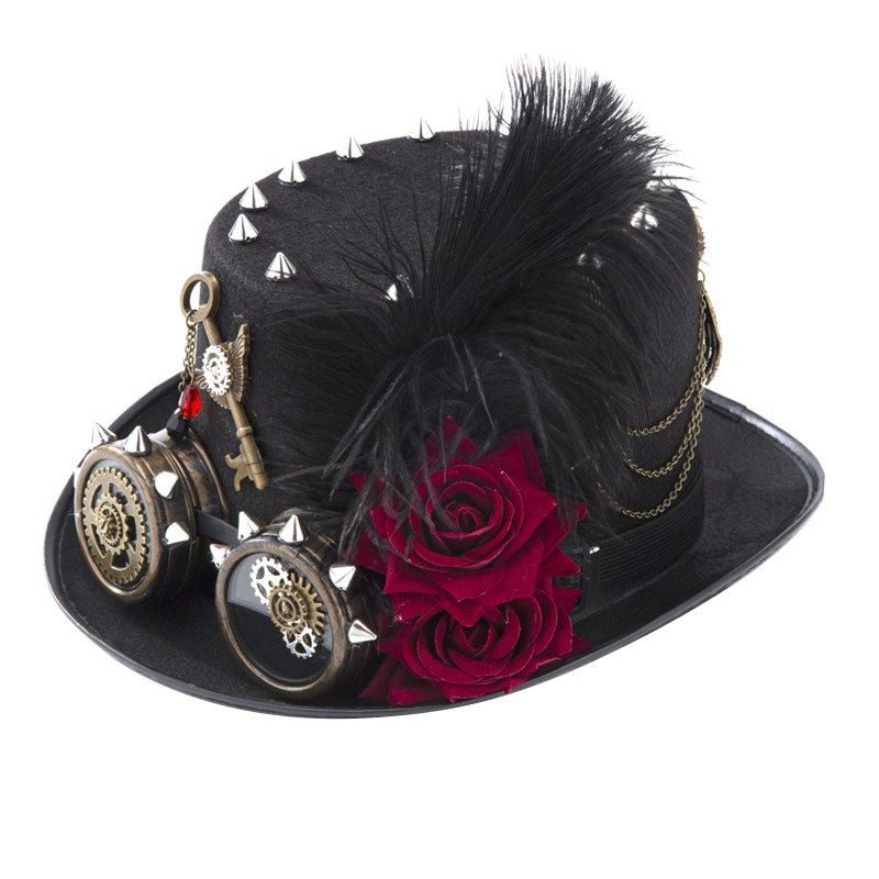 Y166 Topi Steampunk Antik Topi - Fedora Hat Wool ulasan dan harga