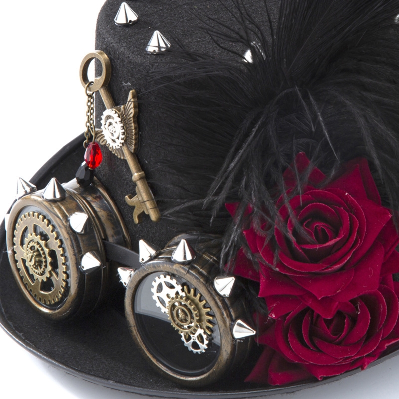 Y166 Topi Steampunk Antik Topi - Fedora Hat Wool ulasan dan harga