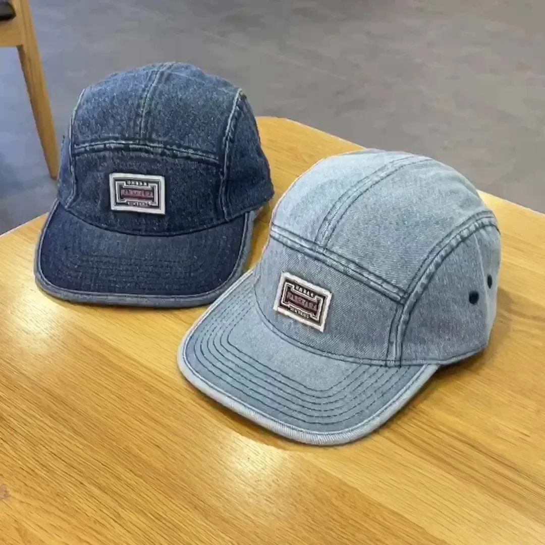 Topi Baseball Denim Flat Brim  - Corduroy Cap 5 Panel ulasan dan harga
