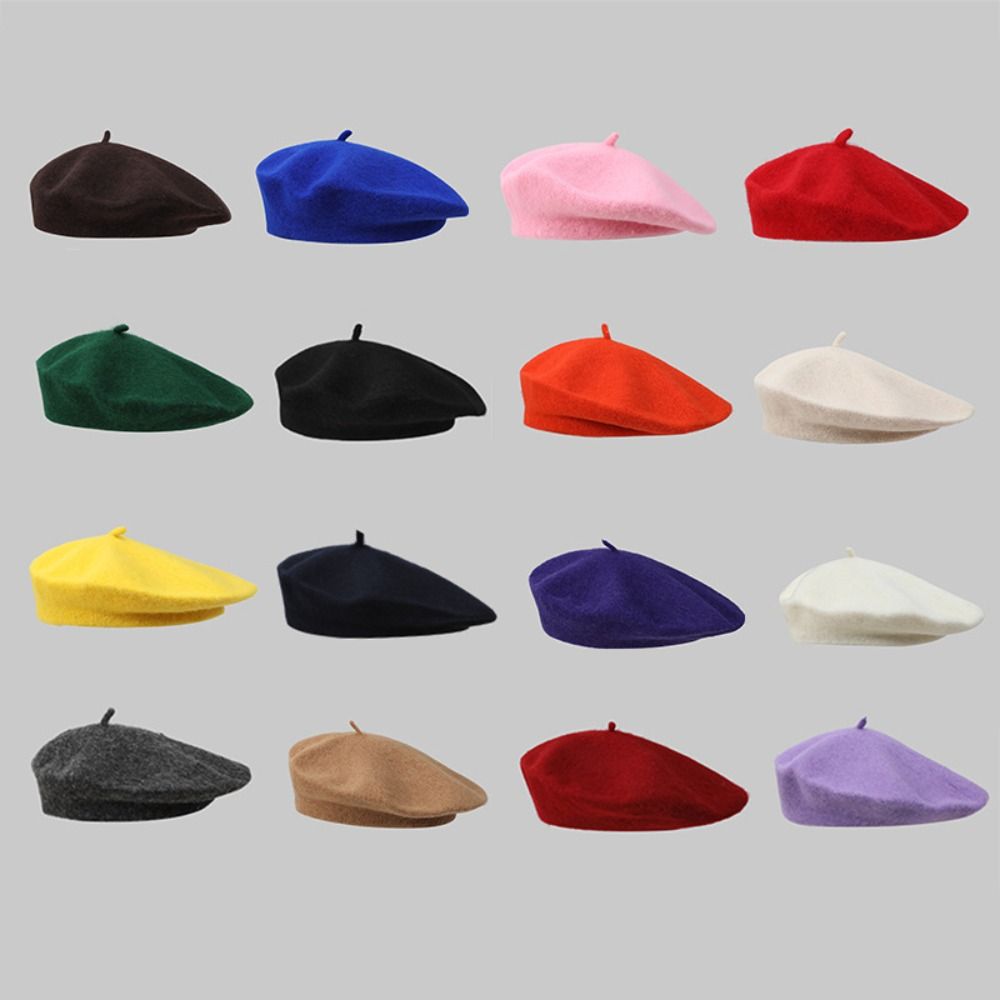 Topi Baret Wol Musim Dingin ya - Beret French Wool ulasan dan harga