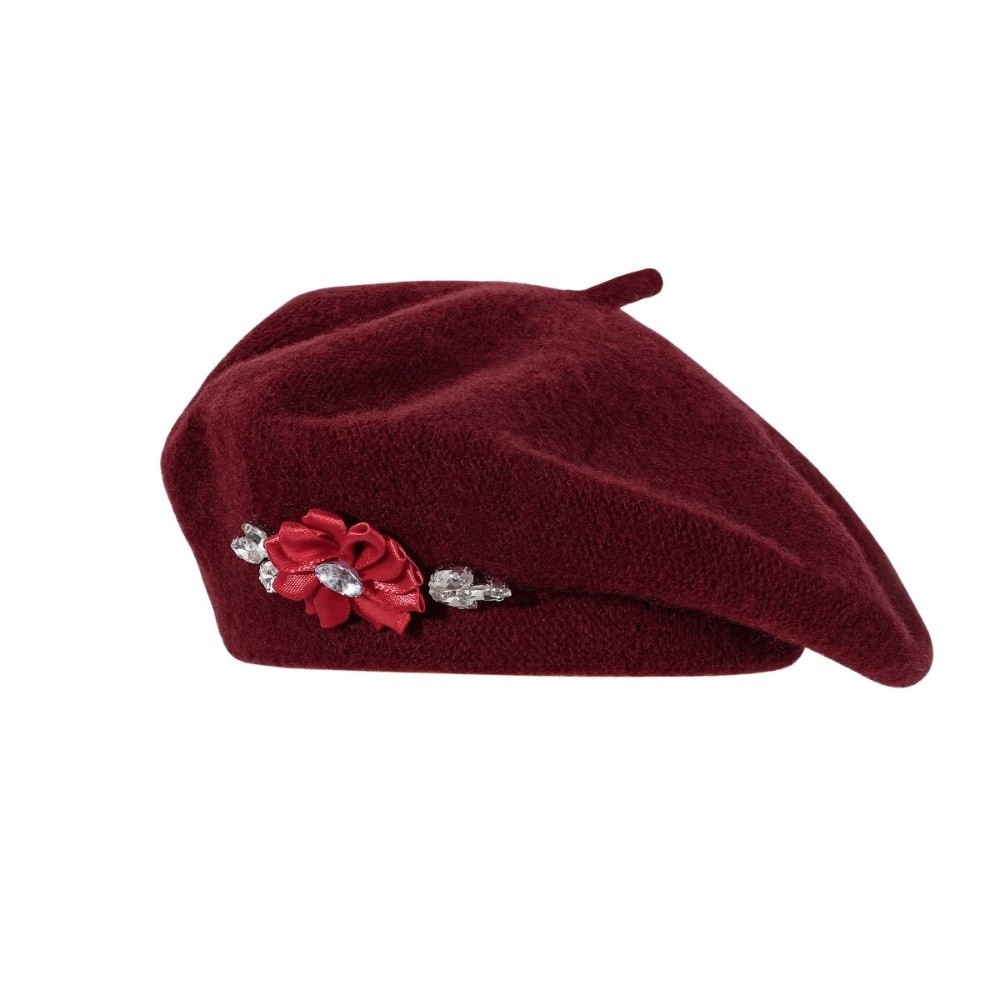 Baret Wol Warna Solid Vintage  - Beret French Wool ulasan dan harga