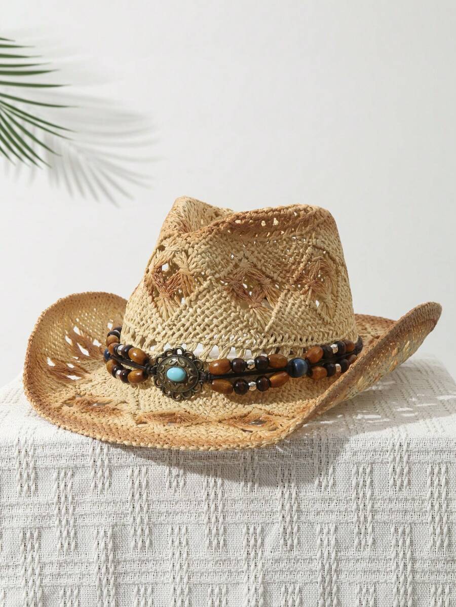 1 Buah Topi Koboi Uniseks deng - Cowboy Hat Straw ulasan dan harga