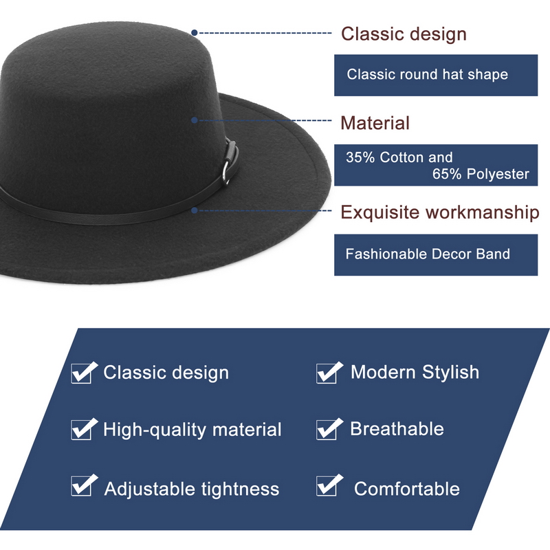Topi Fedora Lebar Elegan untuk - Fedora Hat Wool ulasan dan harga