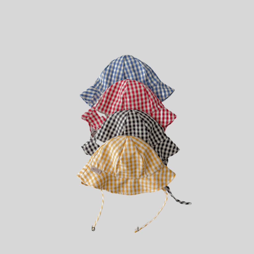 Topi Ember Bayi Kotak-kotak Ga - Sun Hat Wide Brim ulasan dan harga