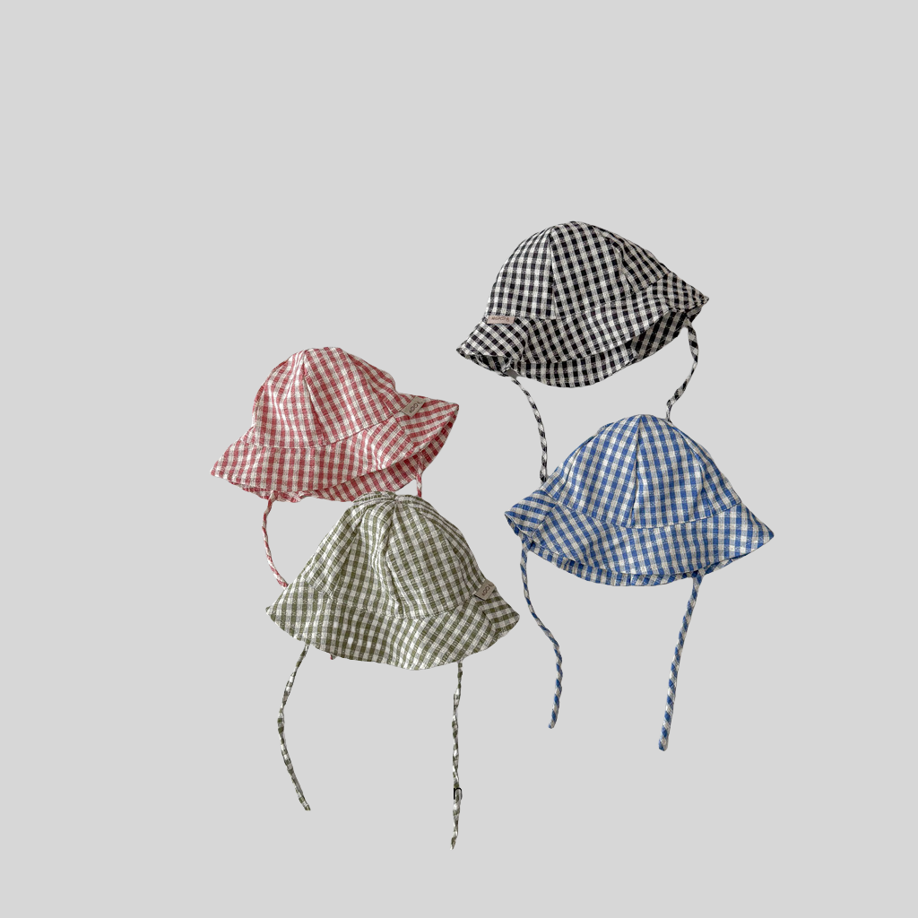 Topi Ember Bayi Kotak-kotak Ga - Sun Hat Wide Brim ulasan dan harga