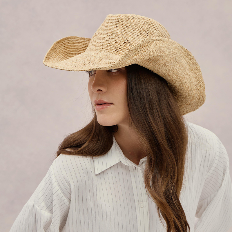 Topi Jerami Rafia Premium Mewa - Cowboy Hat Straw ulasan dan harga